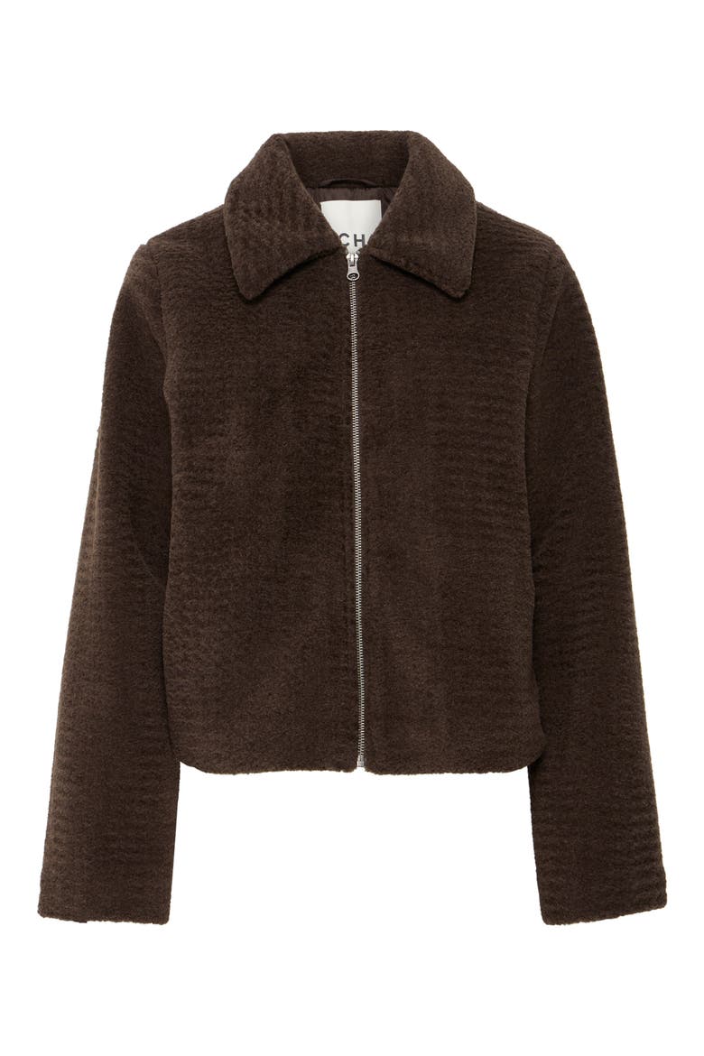 High Pile Fleece Jacket, Alternate, color, CHOCOLATE TORTE