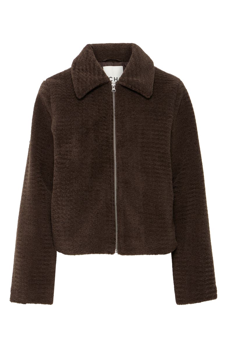 ICHI High Pile Fleece Jacket, Alternate, color, Chocolate Torte