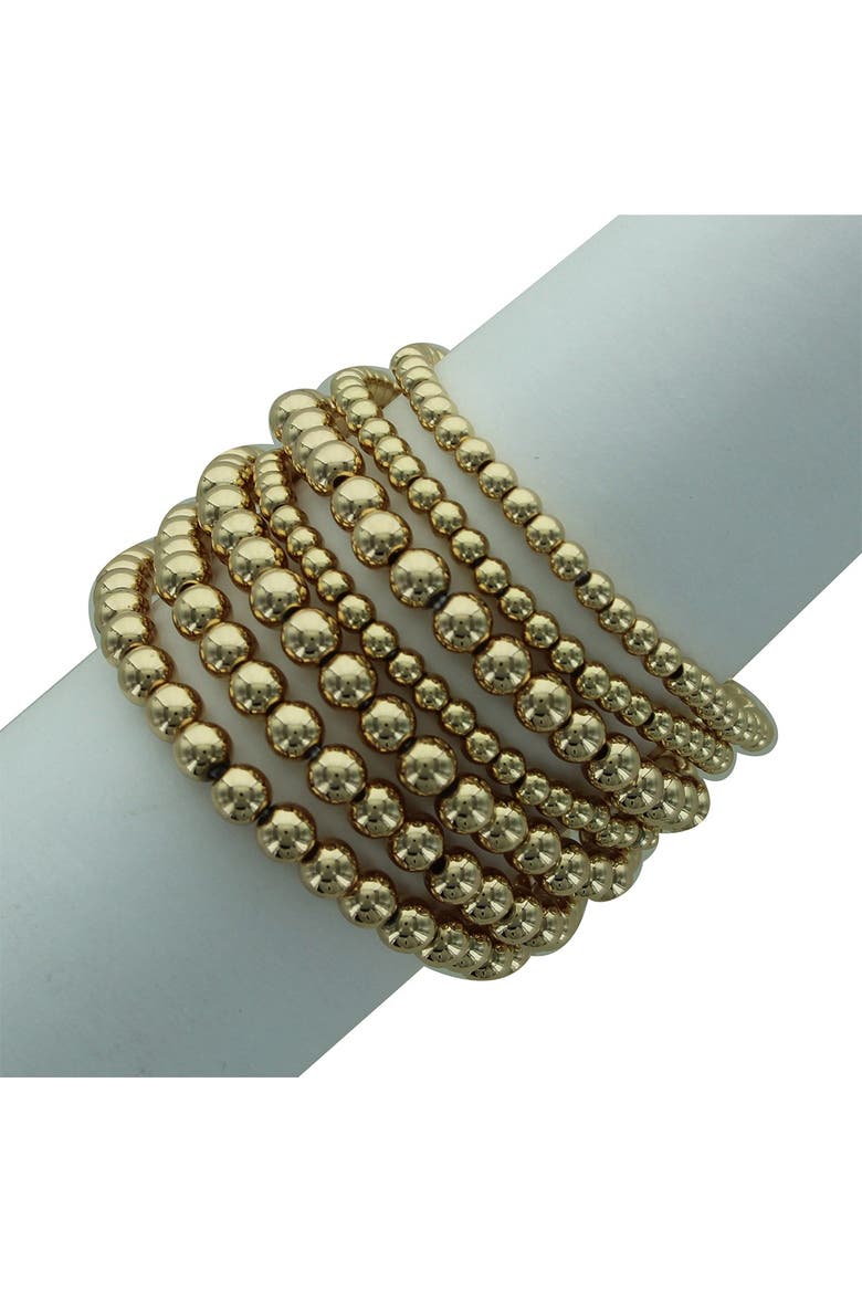 Larea Beaded Wrap Bracelet, Main, color, GOLD
