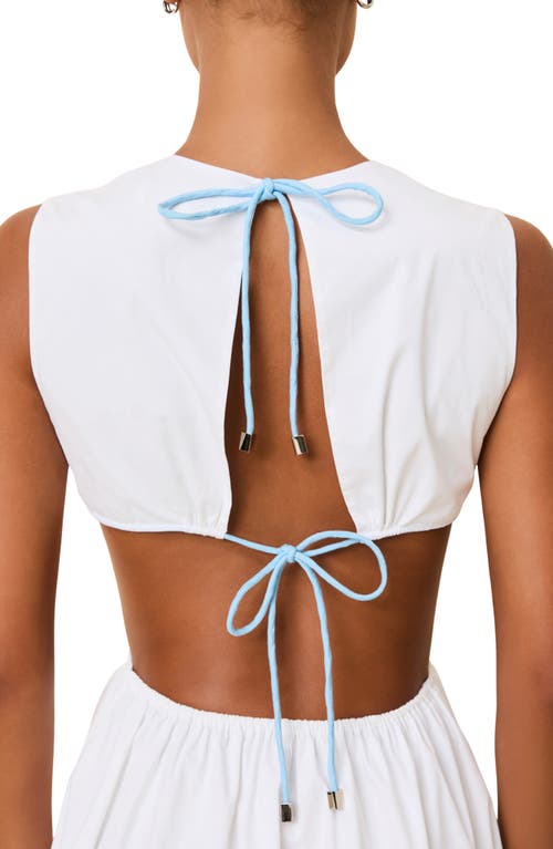 Solid & Striped Sabine Sleeveless Open Back Stretch Cotton Poplin Sundress In White