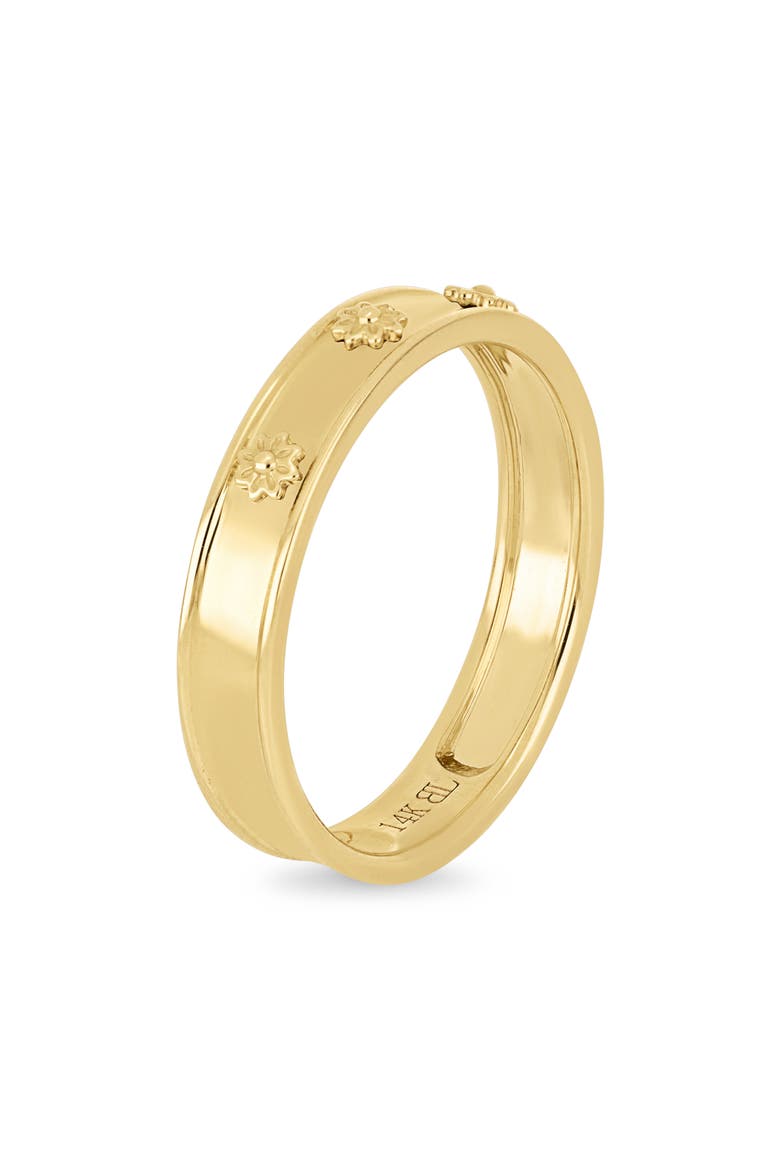 14K Yellow Gold Floral Stackable Band Ring, Alternate, color, 14KY