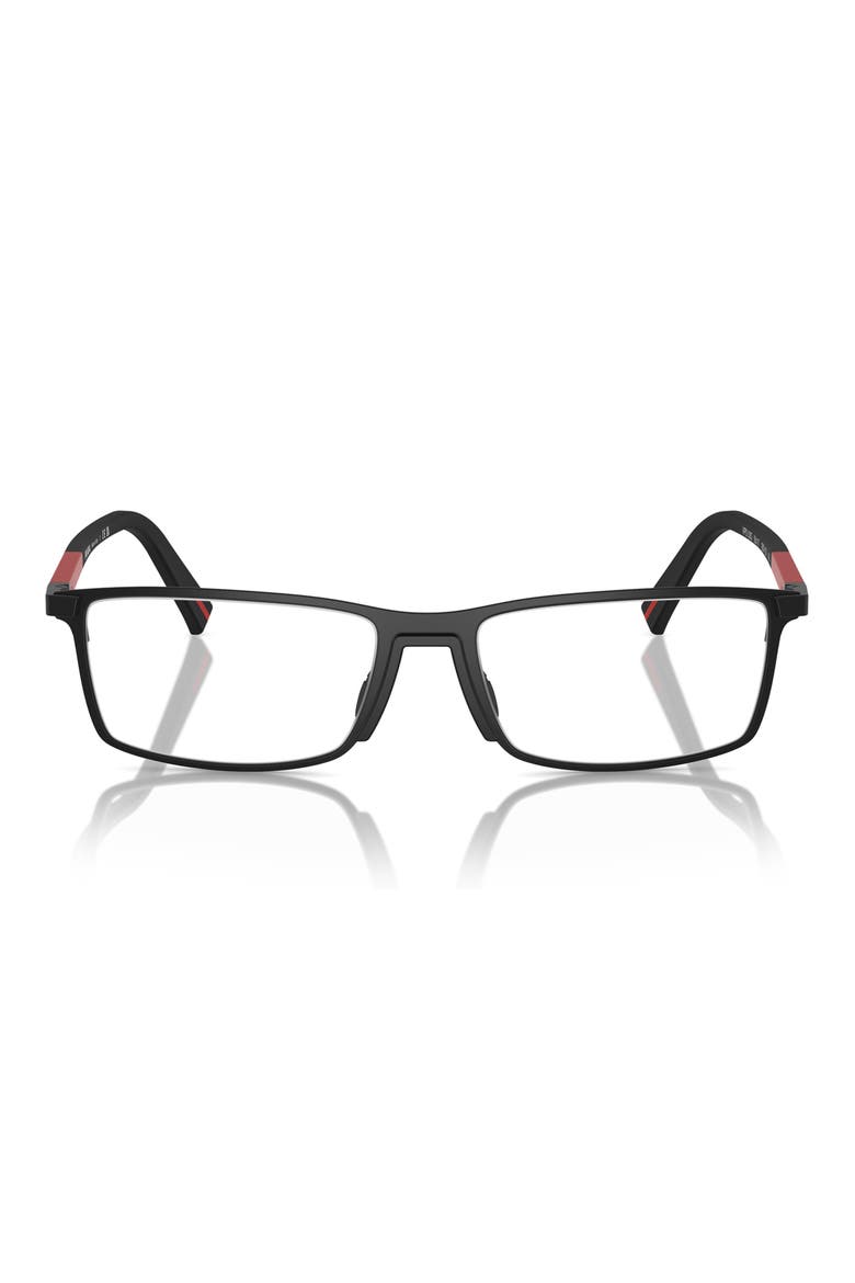 55mm Rectangular Optical Glasses, Main, color, MATTE BLACK