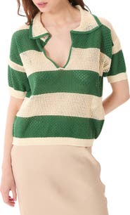 DELUC Chios Open Stitch Polo Top