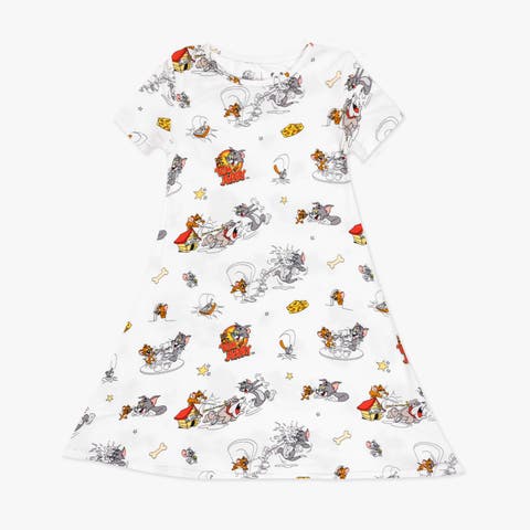 Kids' Tom & Jerry Classic Short Sleeve Dress