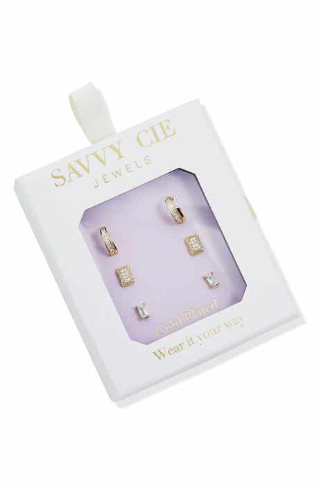 Set of 3 Cubic Zirconia Earrings