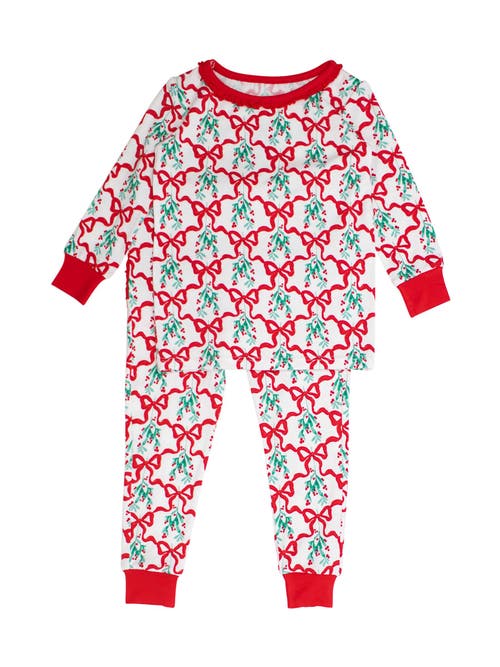 Rufflebutts Babies' Softsnooze Ruffle Long Sleeve Pajama Set, Signature Rear Ruffles In Red