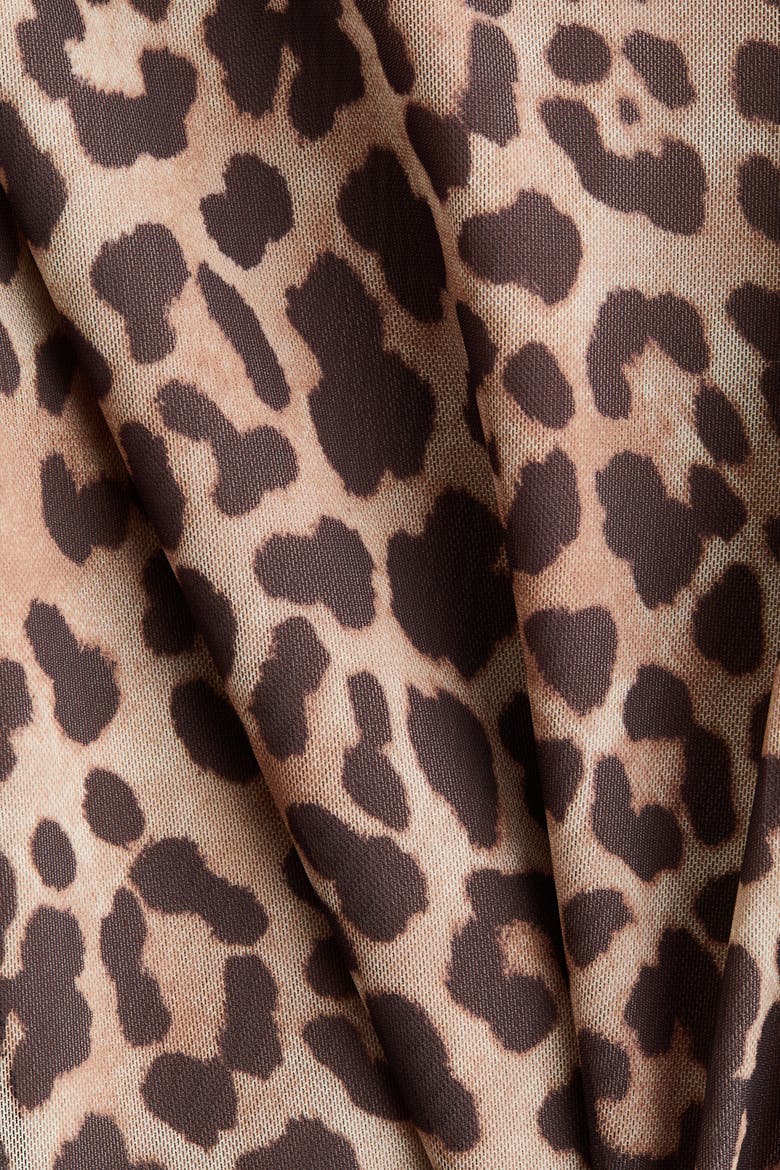 Mesh Pull-on Trousers, Alternate, color, Light beige/leopard print