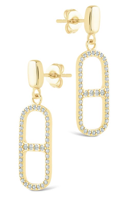 Sterling Forever Sable Cubic Zirconia Anchor Link Drop Earrings In Gold