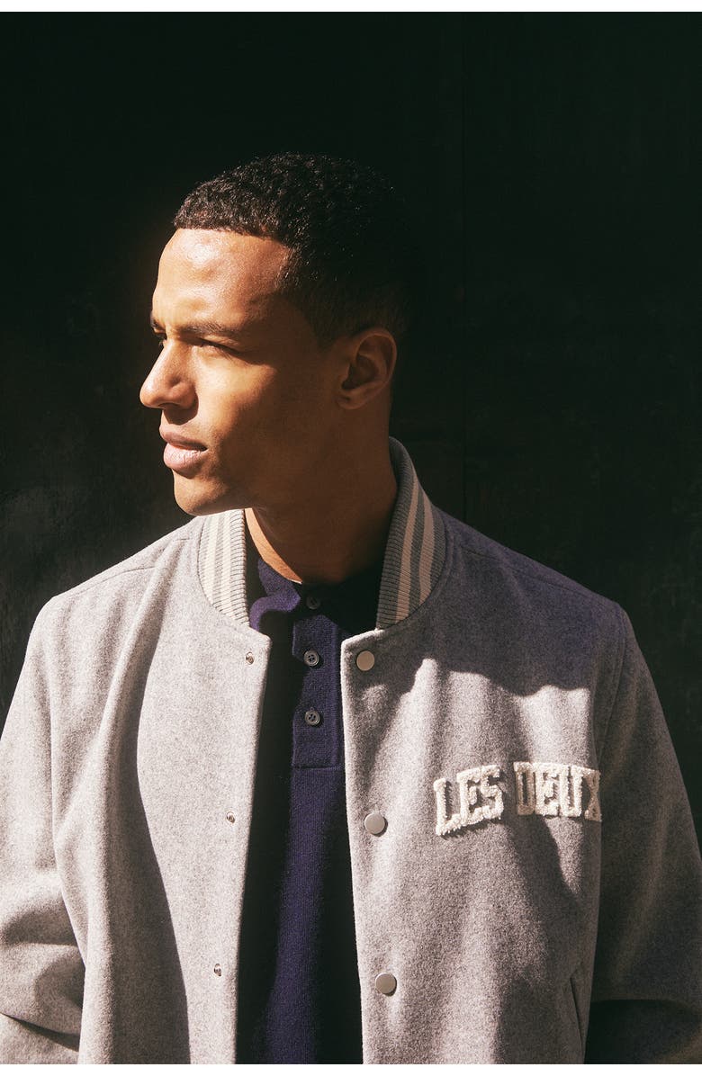 Les Deux Wool Blend Varsity Jacket, Alternate, color, 