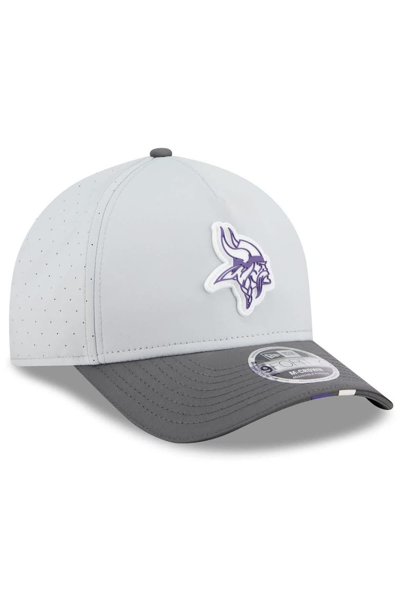 New Era Men's New Era  Gray/Graphite Minnesota Vikings 2025 NFL Training Camp A-Frame 9FORTY Adjustable Hat, Alternate, color, 