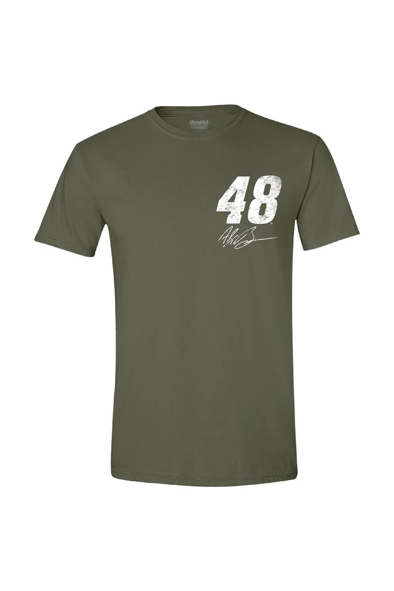 Men's Hendrick Motorsports Team Collection Green Alex Bowman Flag T-Shirt, Alternate, color, Green