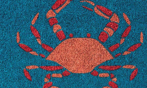 Entryways King Crab Coir Doormat In Red