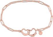 DELMAR Heart Clasp Paper Clip Chain Bracelet