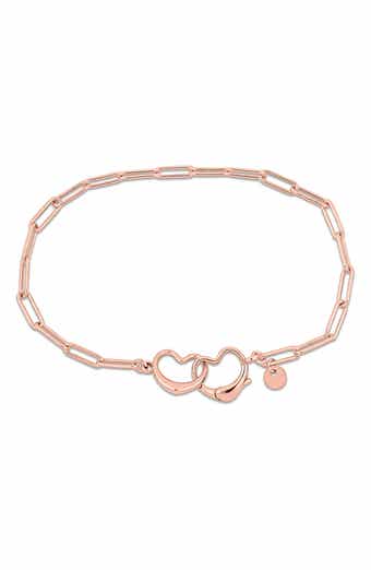 Heart Clasp Paper Clip Chain Bracelet
