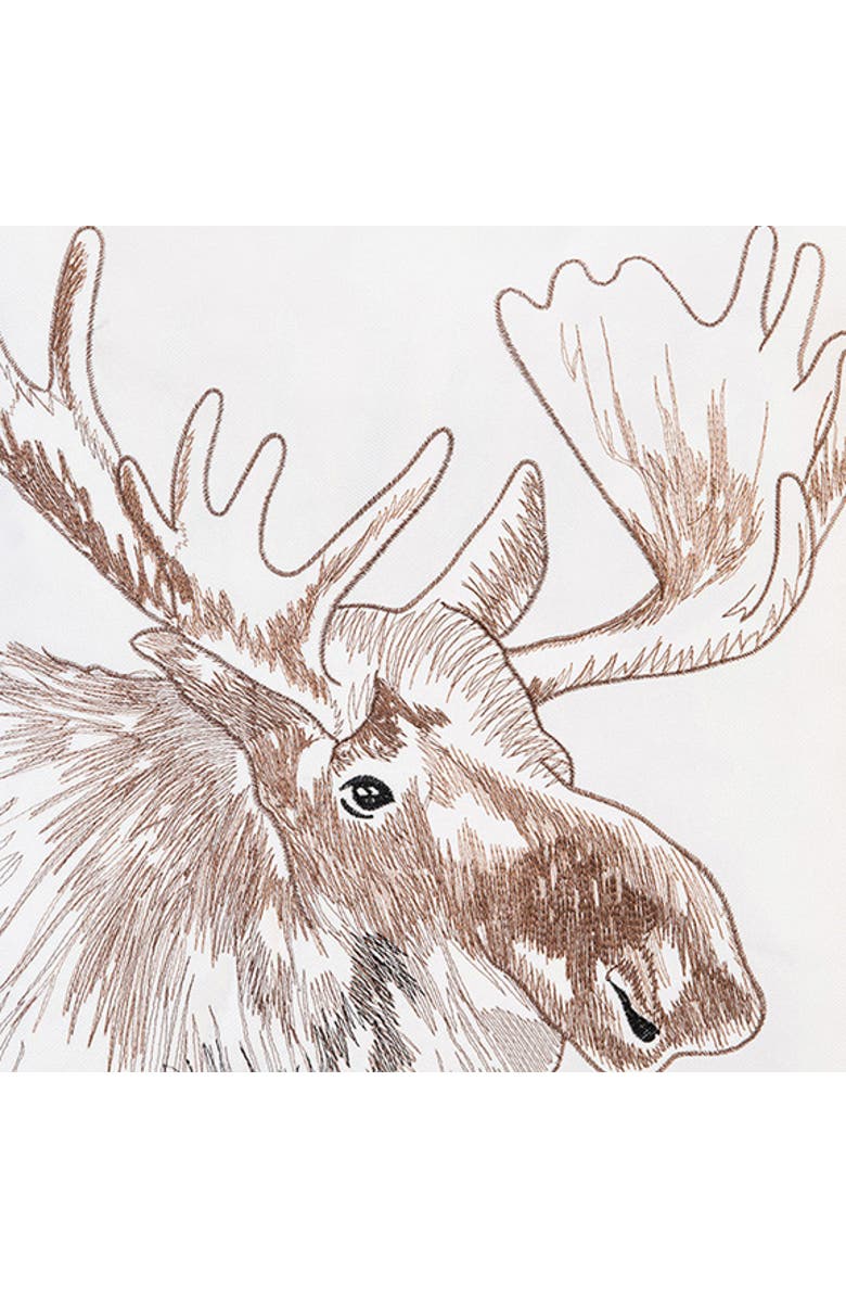 C&F Home Moose Portrait Indoor/Outdoor Embroidered Accent Throw Pillow 18" x 18", Alternate, color, Brown