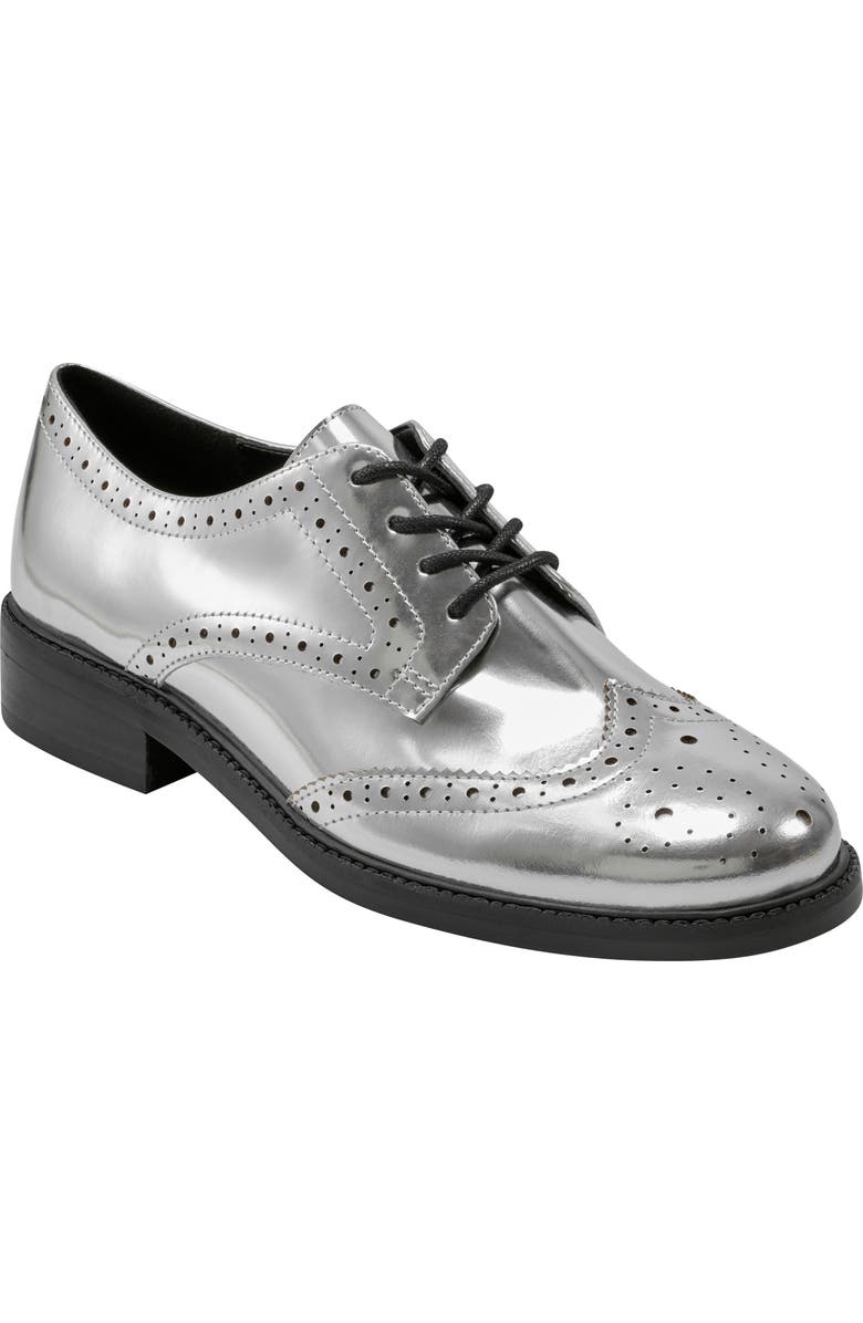 Marc Fisher LTD Perrie Wingtip Derby, Main, color, Silver