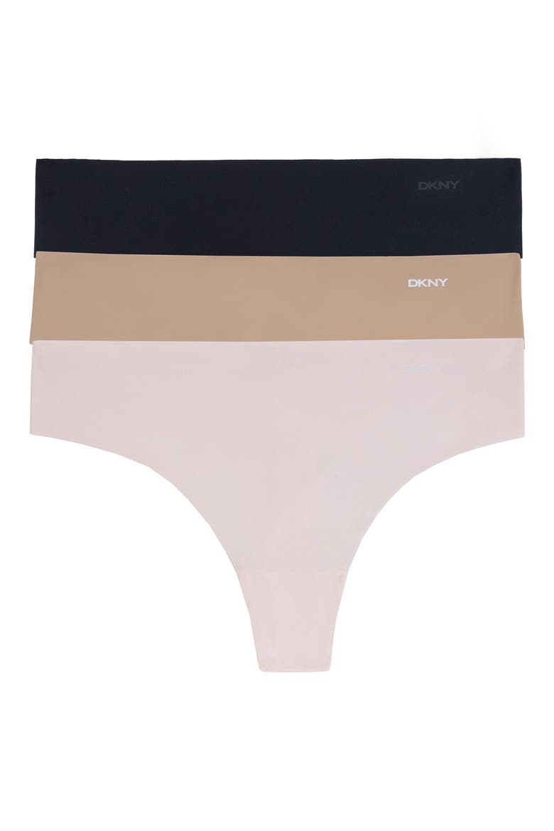 Assorted 3-Pack Cut Anywhere Thong, Alternate, color, BLACK/GLOW/PEARL