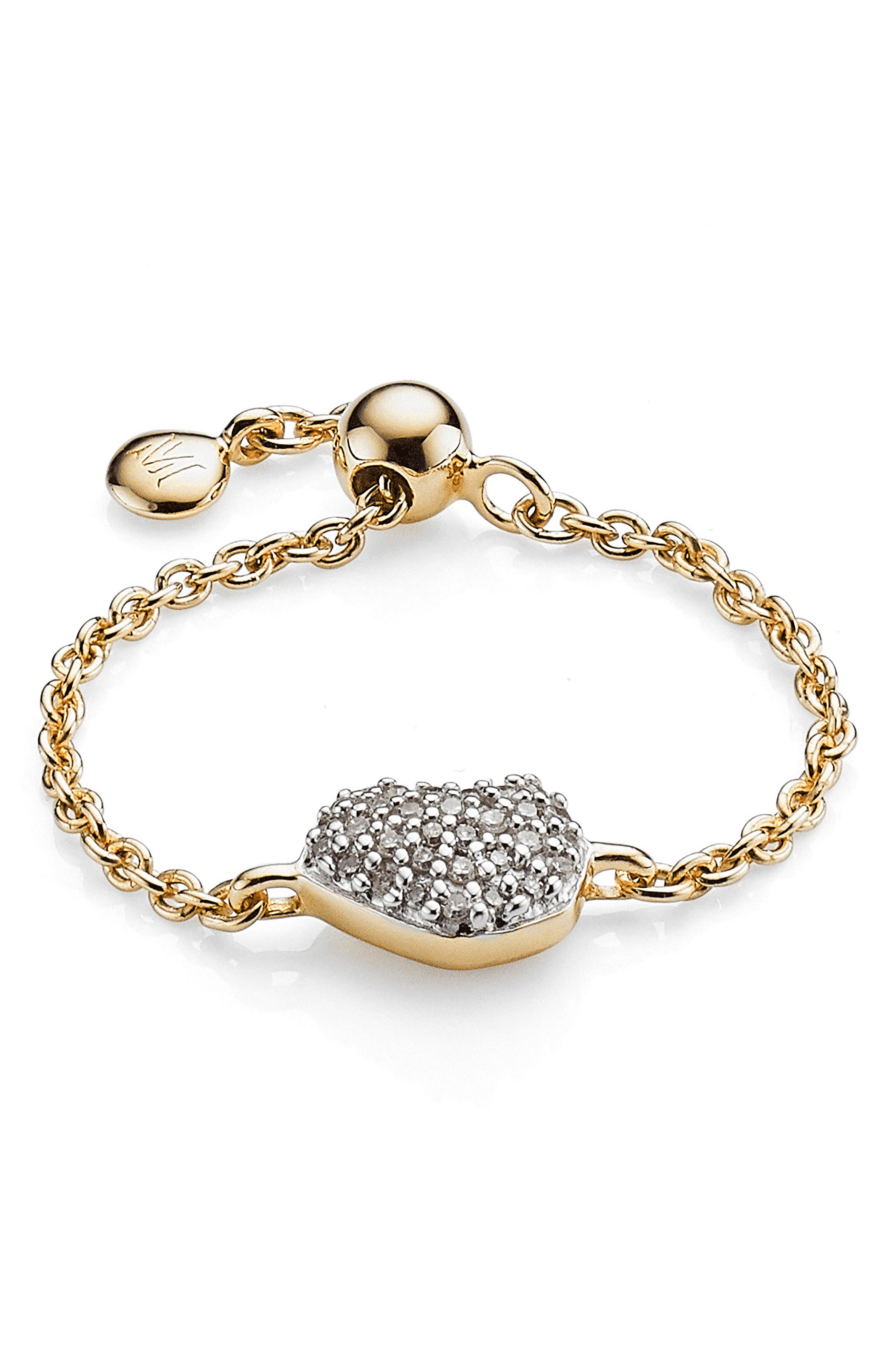 Monica Vinader 14K Gold Vermeil Diamond Heart Mini Heart Ring - 0.07ct ...