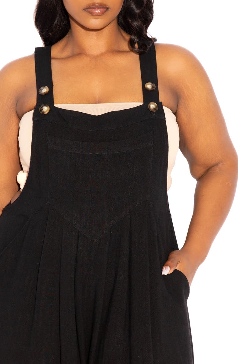 BUXOM COUTURE Wide Leg Jumpsuit, Alternate, color, Black