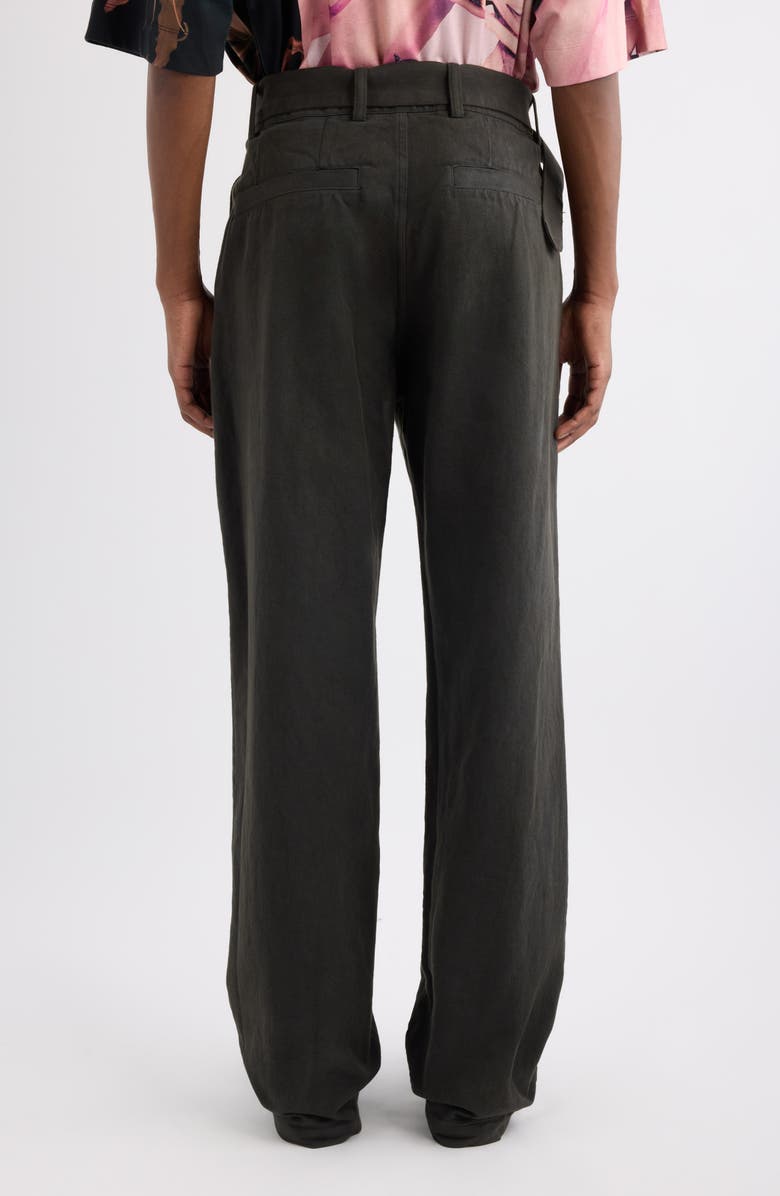 Dries Van Noten Pennine Belted Foldover Waist Jeans, Alternate, color, Dark Grey