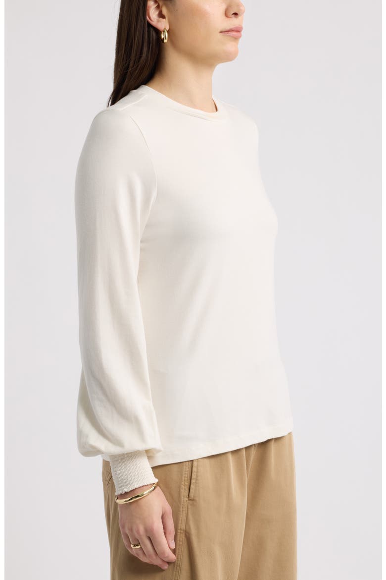 Blouson Sleeve Top, Alternate, color, IVORY PRISTINE