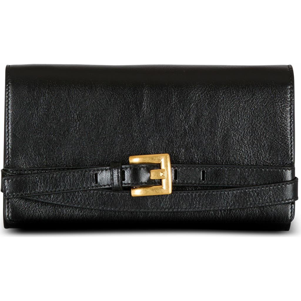 Balmain Crinkled Leather Wallet With Shuffle Chain