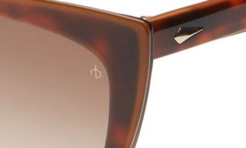 Rag & Bone 53mm Gradient Cat Eye Sunglasses In Brown/orange Havana/brown