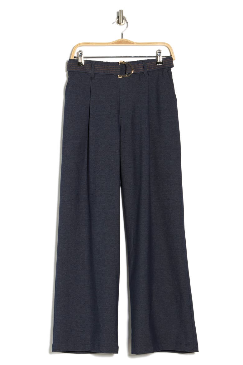 Belted Pleat Pants, Alternate, color, INDIGO BLUE