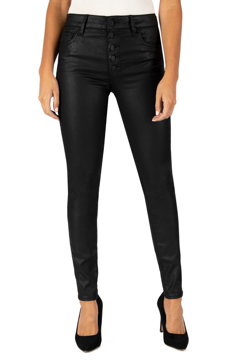 KUT from the Kloth Mia High Waist Coated Skinny Jeans, Main, color,