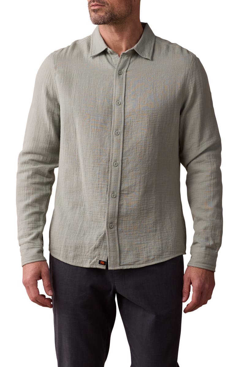 The Normal Brand Kalo Cotton Gauze Button-Up Shirt, Main, color, 