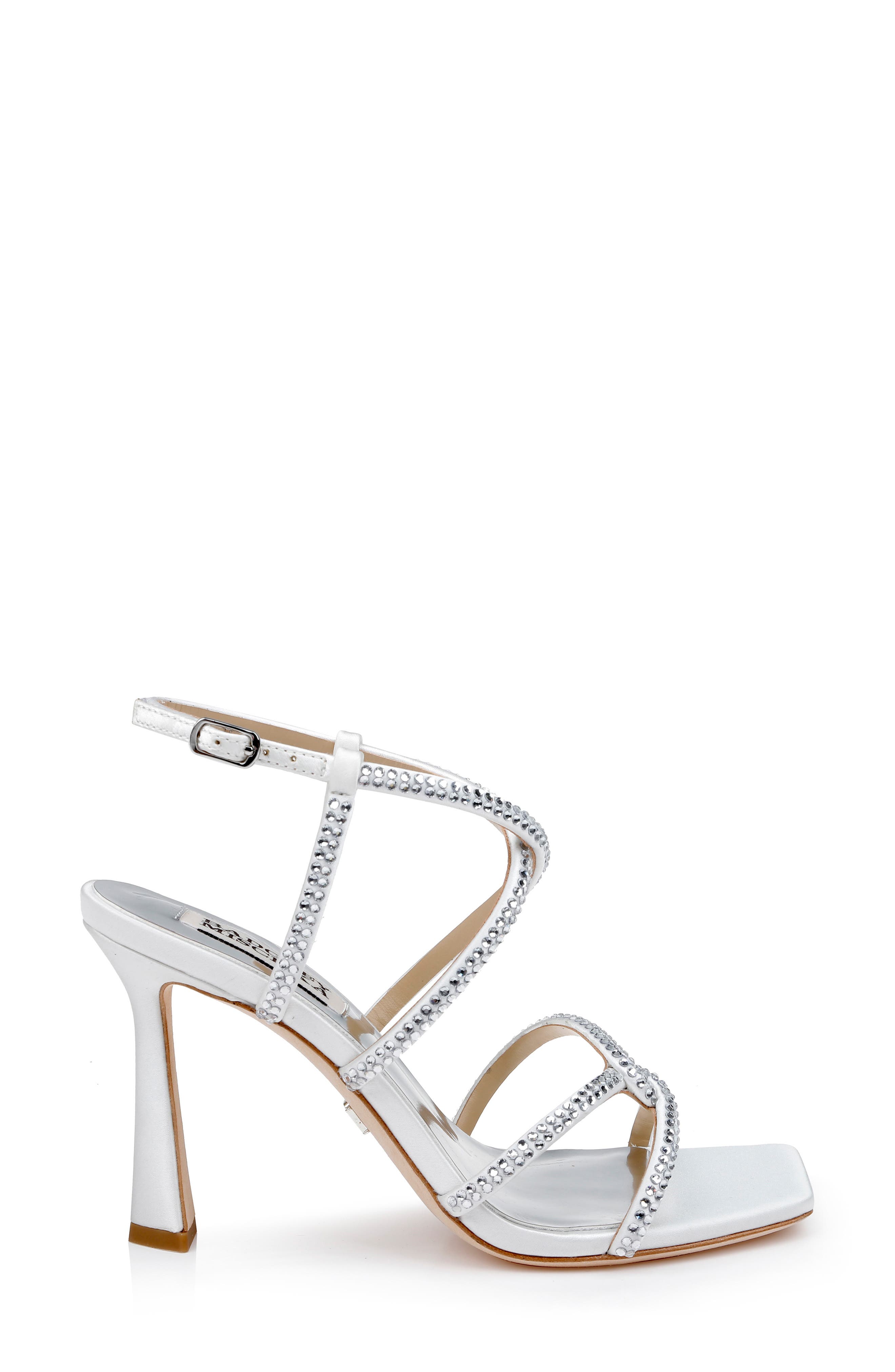 Badgley Mischka Collection Brooke Ankle Strap Sandal, Alternate, color, White Satin