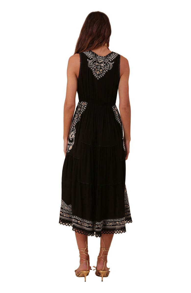 Hale Bob Amara Embroidered Midi Dress, Alternate, color, 
