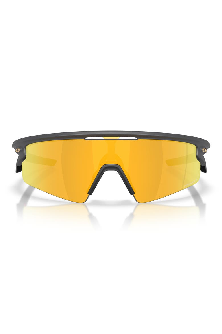 Gender Inclusive Sphaera 37mm Polarized Shield Sunglasses, Main, color, MATTE CARBON / PRIZM 24K POLAR