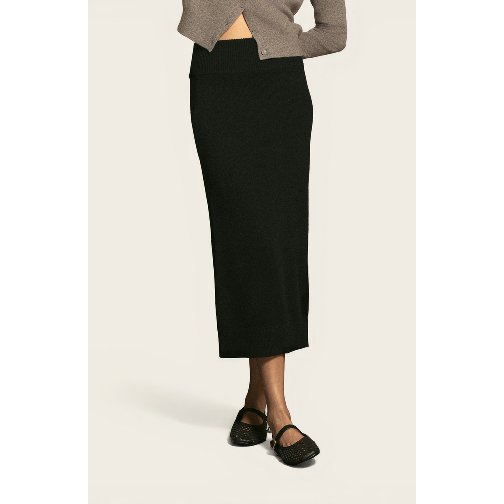 Italic Gemma Cashmere Midi Skirt In Black