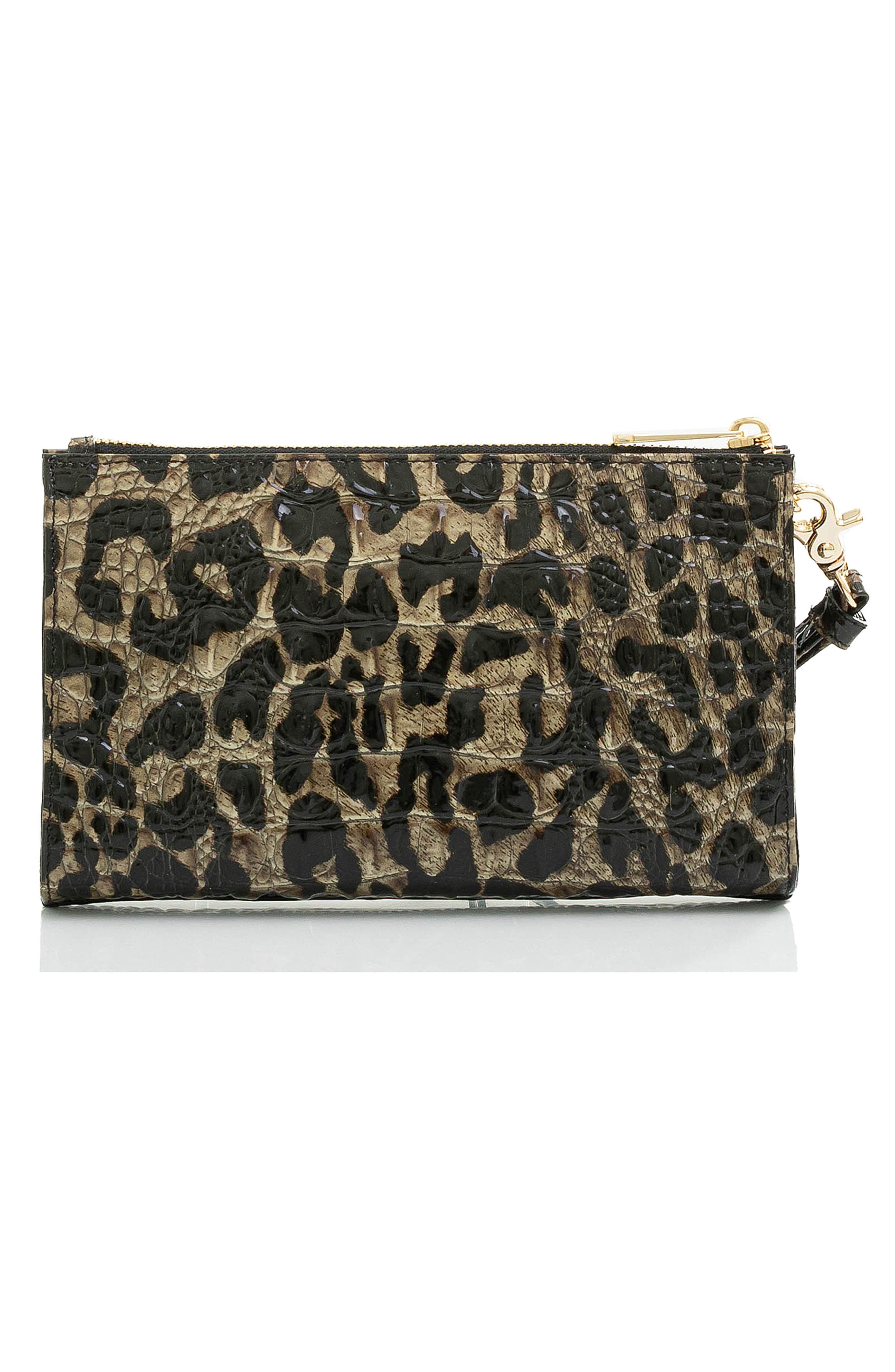 Brahmin Daisy Croc Embossed Leather Wristlet, Alternate, color, 