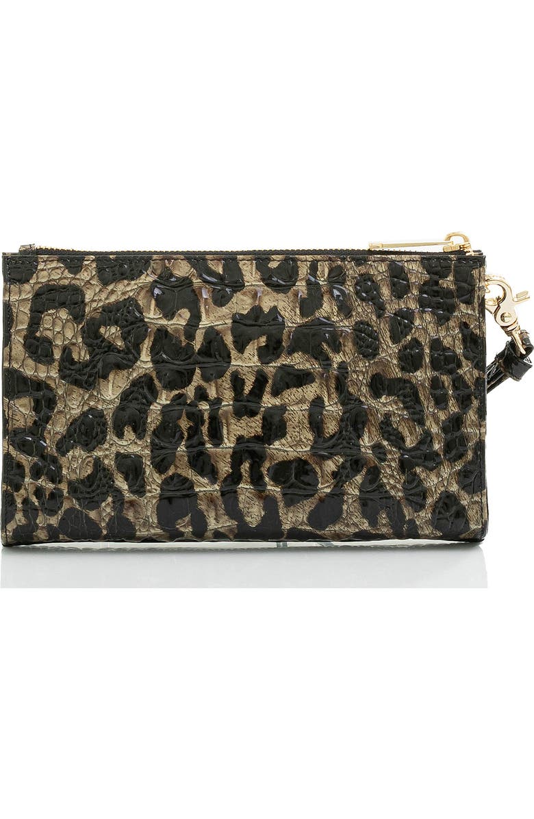 Brahmin Daisy Croc Embossed Leather Wristlet, Alternate, color,