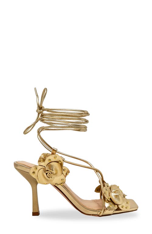 Chase & Chloe Chase And Chloe Studded Rosette Ankle Tie Sandal
