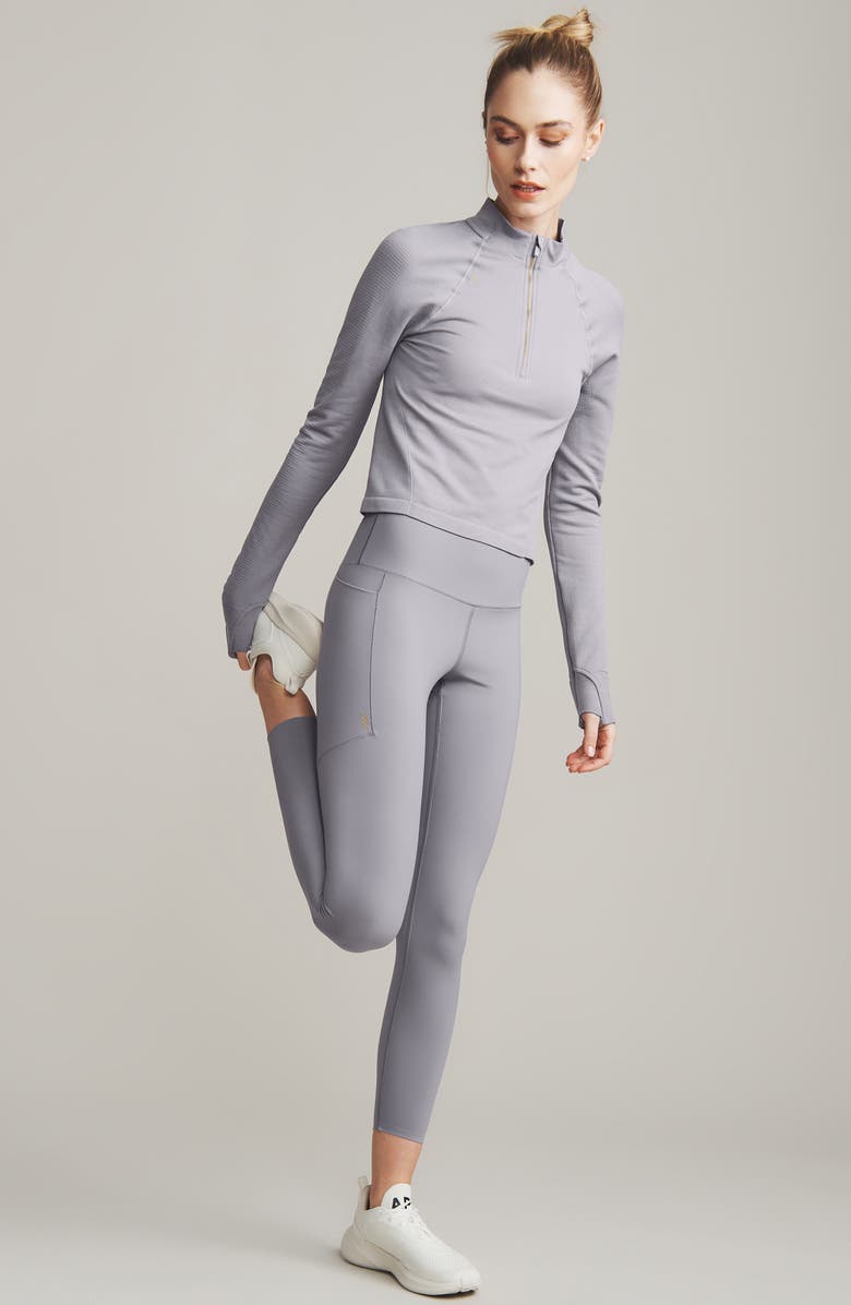 Rhone Breakaway Seamless Quarter Zip Pullover, Alternate, color, Grey Silver