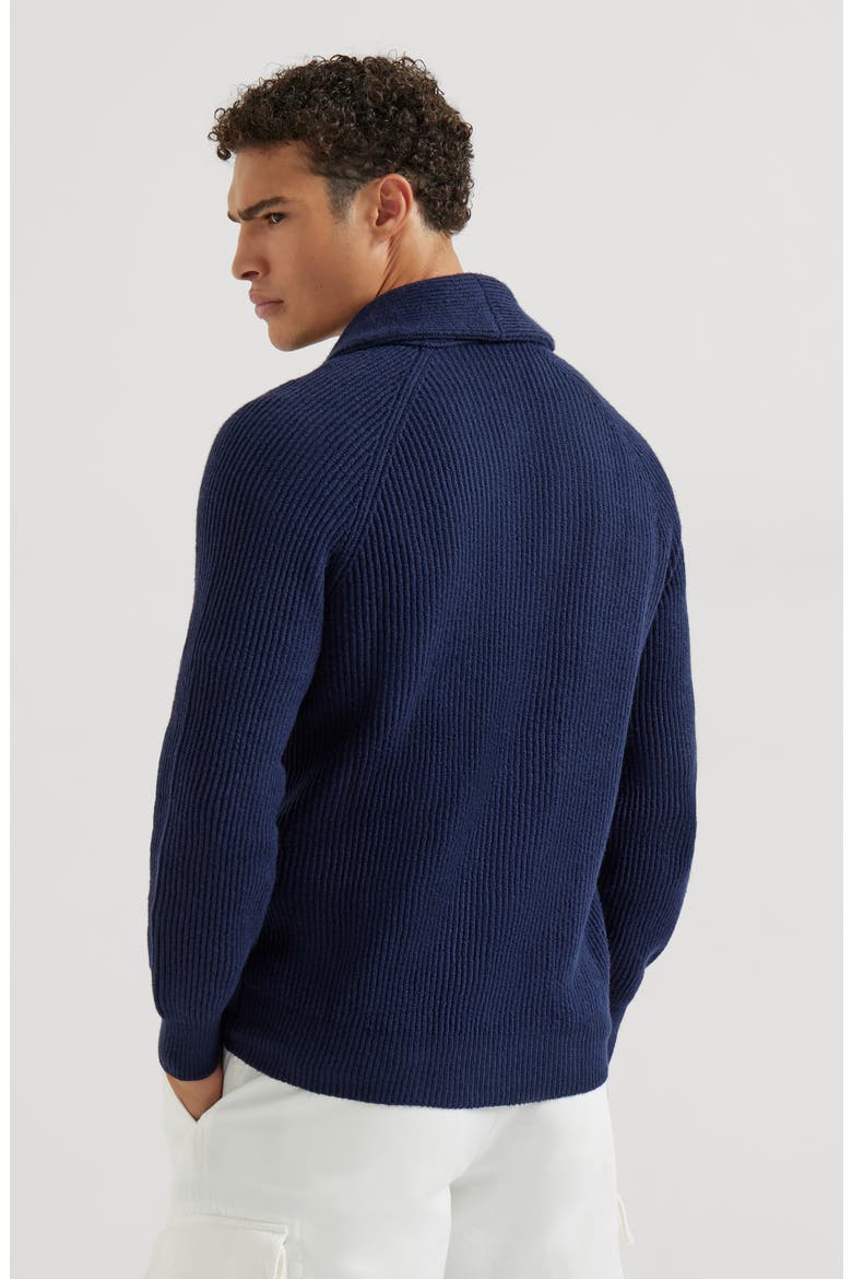 English rib knit cardigan, Alternate, color, Navy Blue