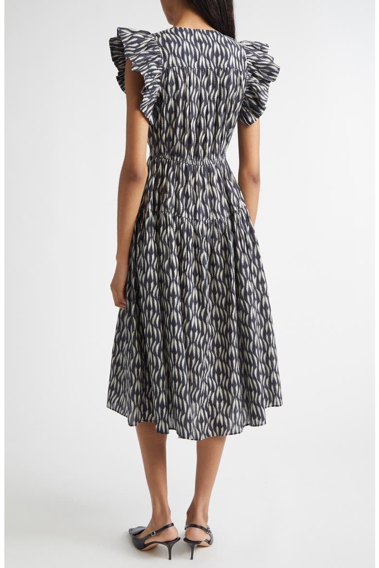 Kairi Flutter Sleeve Midi Dress, Alternate, color, GRAPHITE