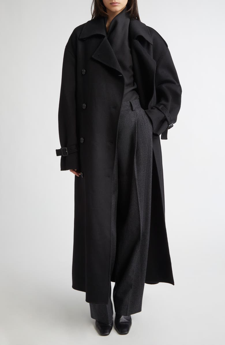 TOTEME Double Face Wool Trench Coat, Alternate, color, 