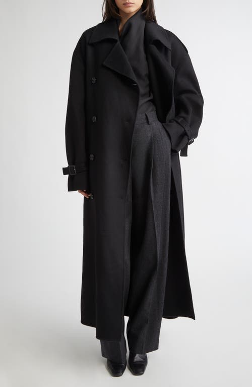 Totême Toteme Double Face Wool Trench Coat In Black
