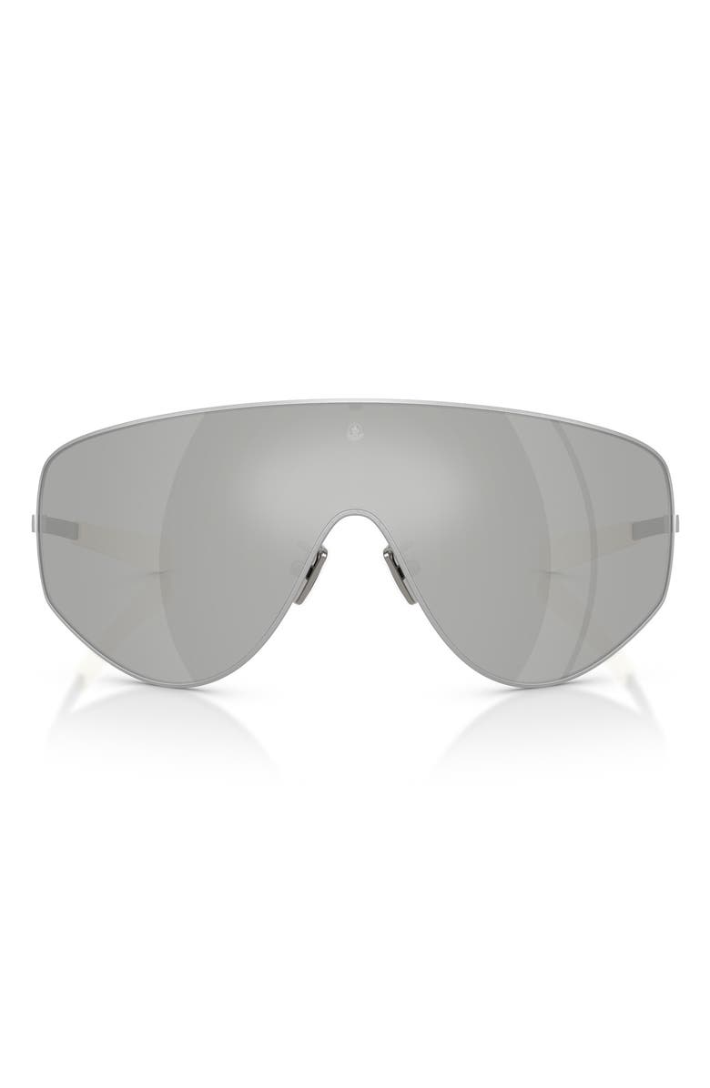 Moncler 45mm Small Pilot Sunglasses, Main, color, Matte Silver / Mirror Silver