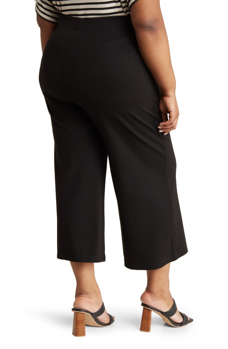 MAX STUDIO Ponte Knit Crop Wide Leg Pants, Alternate, color, Black
