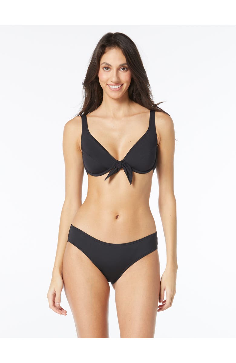 Vince Camuto Tie Front Underwire Bikini Top, Main, color, 001-Black