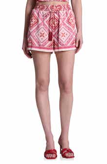 Print Tie Waist Shorts