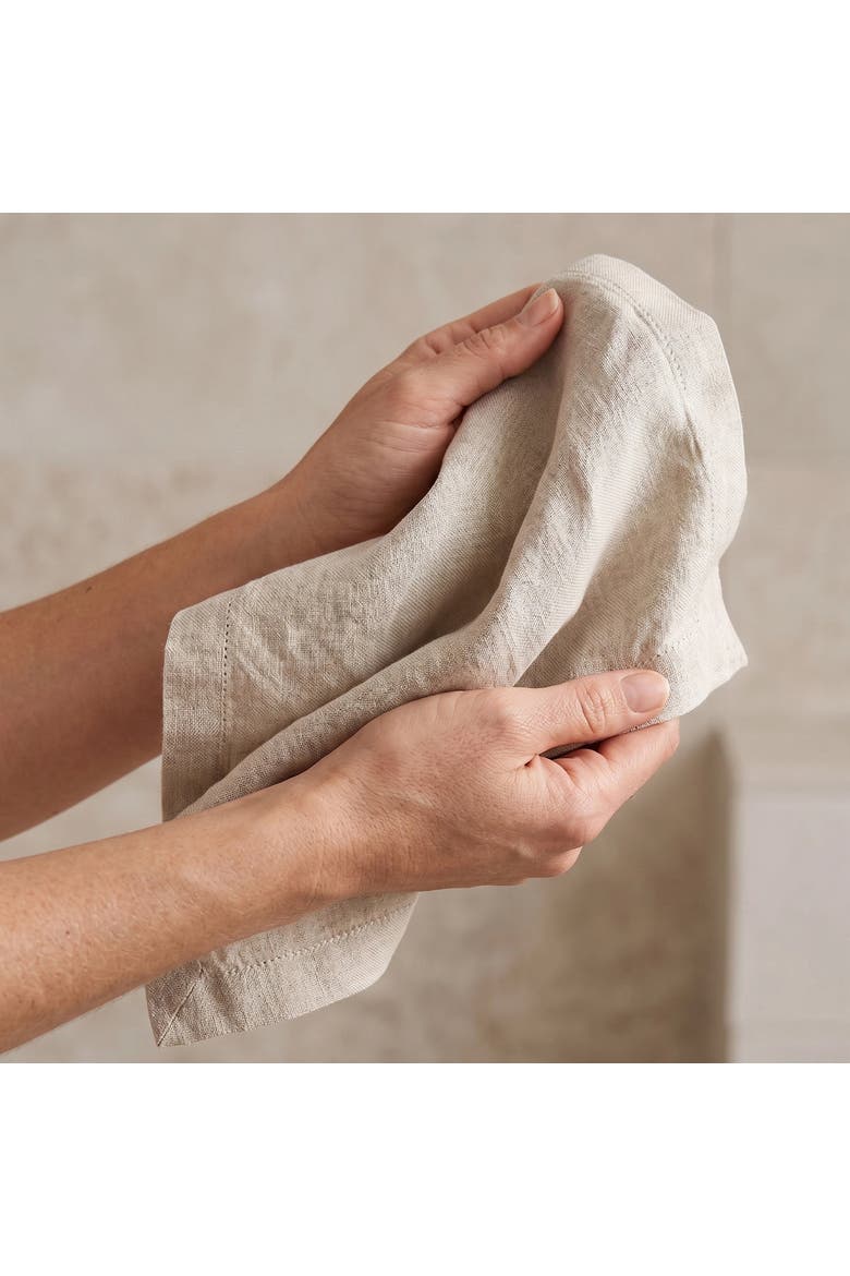 Linen Wash Cloths, Bath 12 x 12 in, Set of 3, Alternate, color, Light Natural