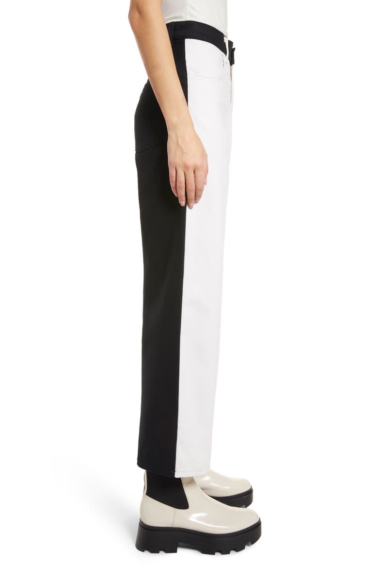 Robyn High Waist Ankle Straight Leg Jeans, Alternate, color, BLACK/ IVORY