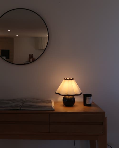 Brightech Blair 10" Led Midcentury Table Lamp With Black Marble Base In Polished Black