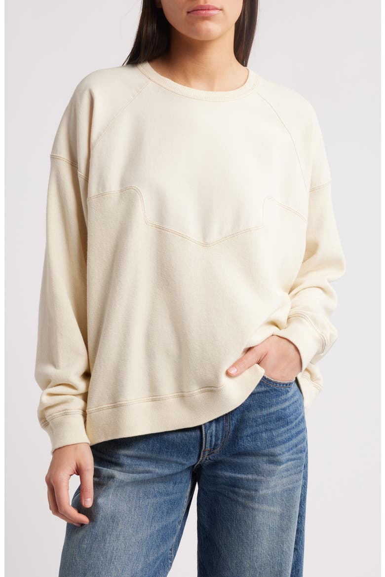 The Western Slouch Sweatshirt, Main, color, WASHED WHITE